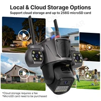 WONSDAR caméra IP Triple objectif extérieur remplissage sonore haut-parleur WiFi caméra détection humaine suivi automatique PTZ Surveillance vidéo iCSee 8