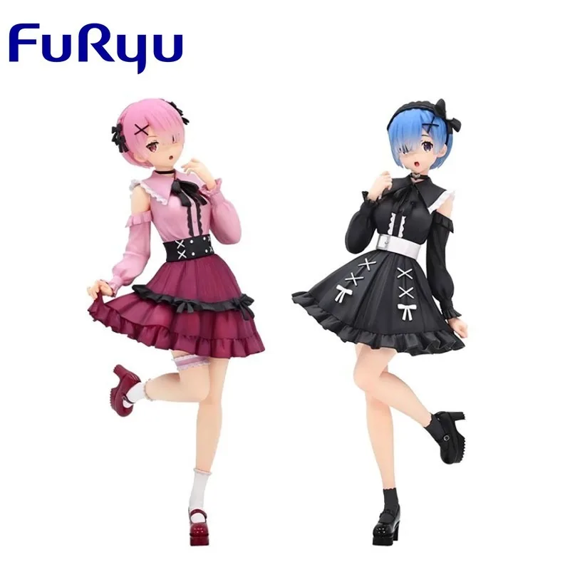 

Фигурки аниме FuRyu для девочек и мальчиков, оригинальные аниме экшн-фигурки Ram Rem с координатами, подарок для детей, модель с орнаментом