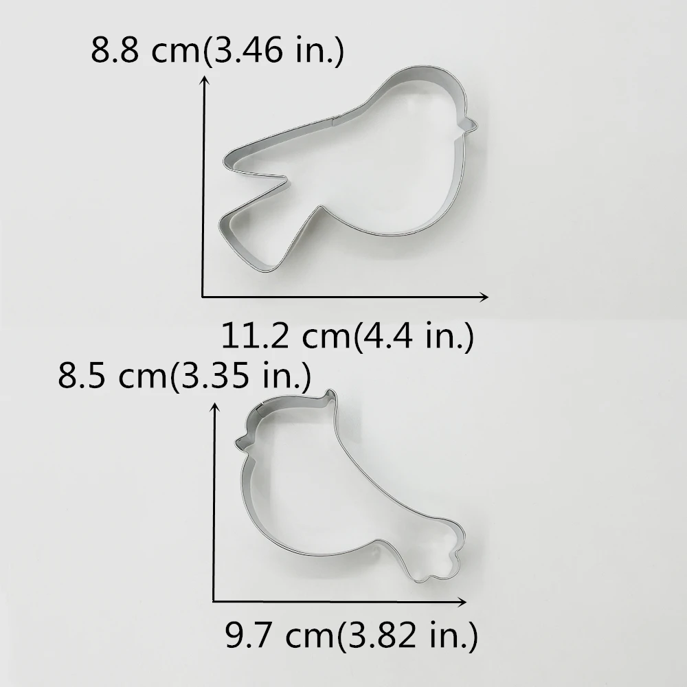 KENIAO Christmas Robin Cookie Cutter-11.2 and 9.7 CM-Bird Biscuit Fondant Sandwich Bread Mold Stainless Steel by Janka