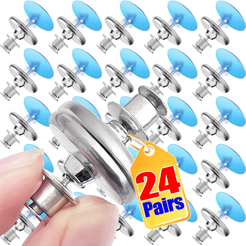 Magnetic Wall-Mounted Curtain Closure Set - Detachable Metal Buckle Fasteners
