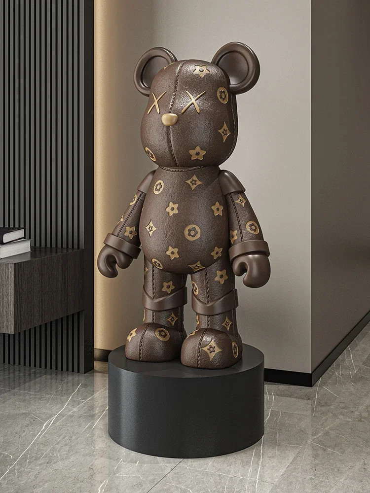 Living Room TV Cabinet Home Decoration High-end Doll Decorations, 77cm Cream Style High Violence Bear Floor Ornaments 2