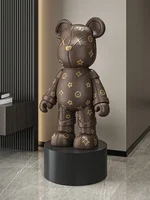 Living Room TV Cabinet Home Decoration High-end Doll Decorations, 77cm Cream Style High Violence Bear Floor Ornaments 2