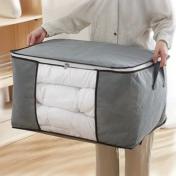 Extra Large Handle Storage Bag - Portable Clothing and Quilt Organizing Bag with Window, Durable Polyester Material, Suitable fo 2