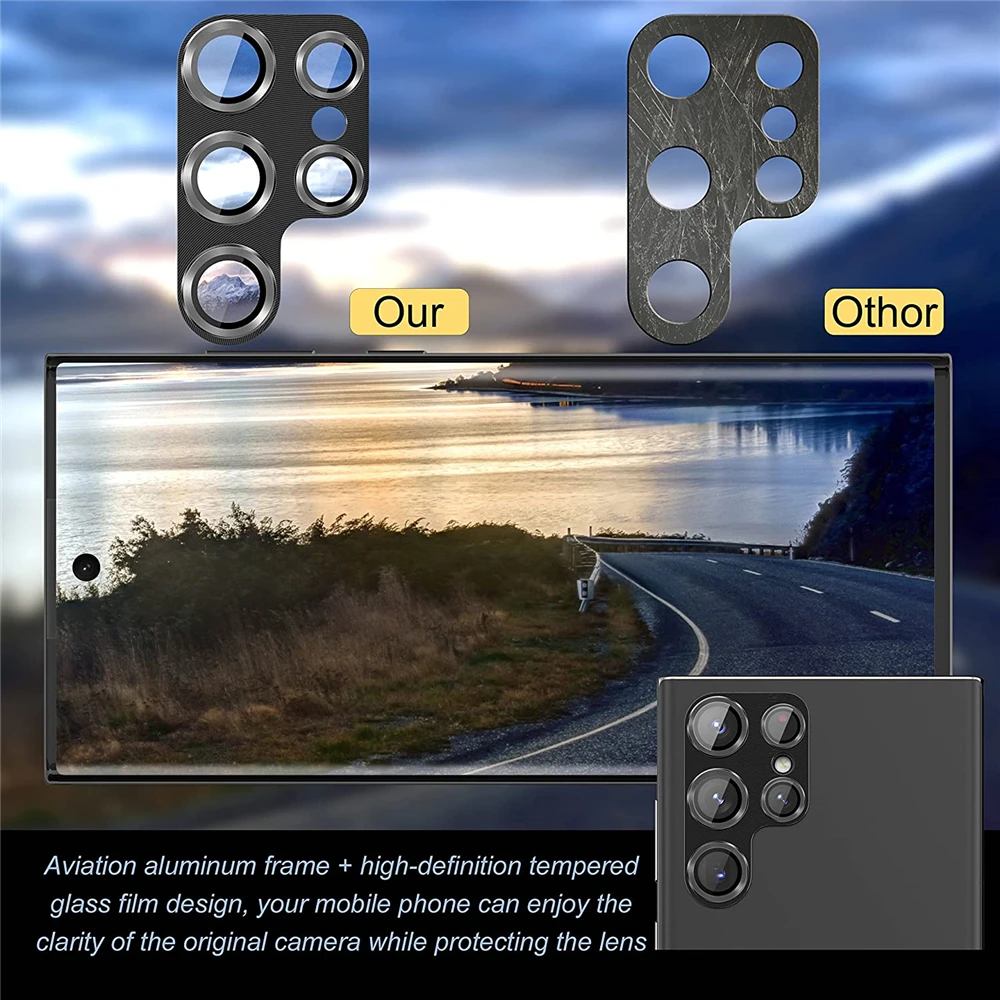 Luxury Aluminum Alloy Metal Camera Protector with Glass Lens Protective Film