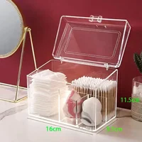 Dustproof Plastic Makeup Organizer Bathroom Cotton Pads/Swab/Beauty Blender Storage Box Lid Lipstick/Nail Polish Organizer 2