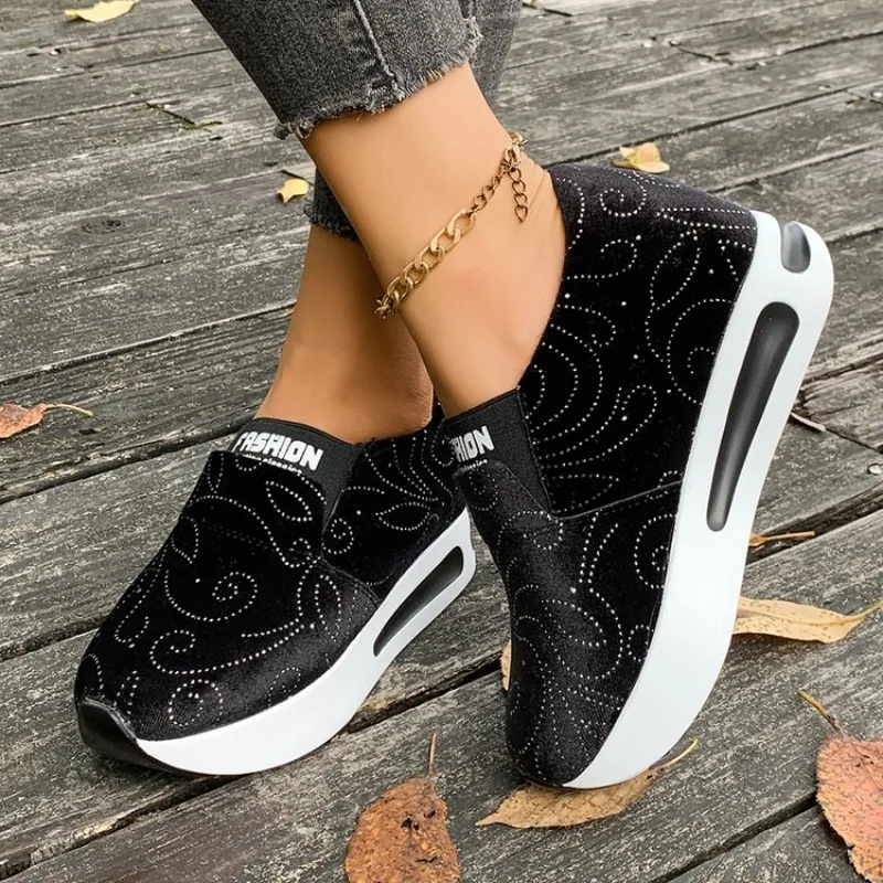New Women's Sneakers  Womens Vulcanized Shoes PU Leather Waterproof Platform Women Shoes Slip-on Loafers - 5