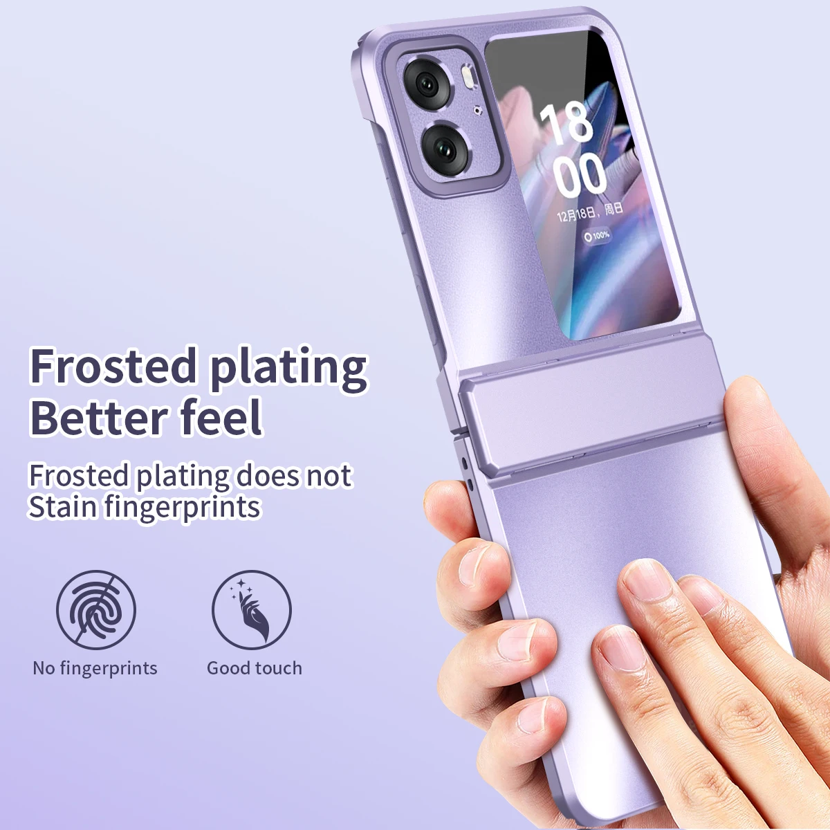 For OPPO Find N2 Flip Case Luxury Colorful Electroplating Matte Folding Hinge Shockproof Protection Hard Back Cover Accessories