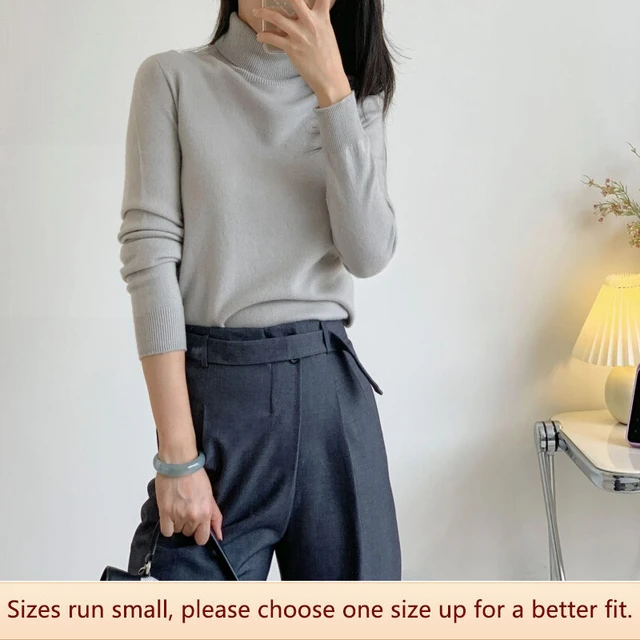 Starry Sky Series Seamless High Fold Warm Sheep Wool Knitted Shirt  Versatile Pure Color Slim Fit Base Wool Clothes Women