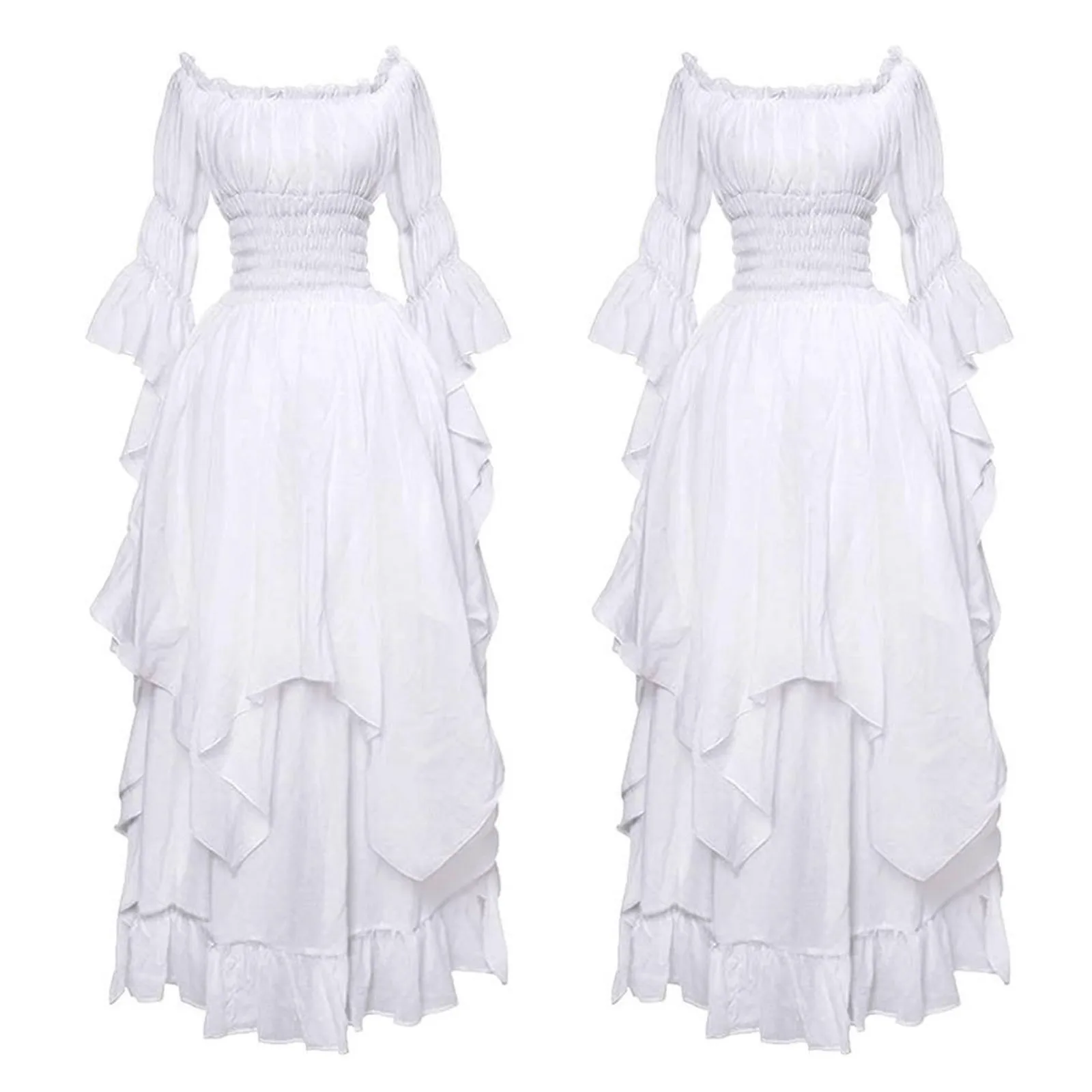 

Vintage Victorian Medieval Dress Cosplay White Renaissance Dress Women Gothic Halloween Costume Prom Princess Gown Dresses 2024