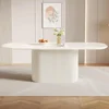 86.61" Oval Dining Table, Modern Kitchen Table for 8 People, Indoor Rectangular Dining Room Table for Kitchen, Bar, Living Room, 6