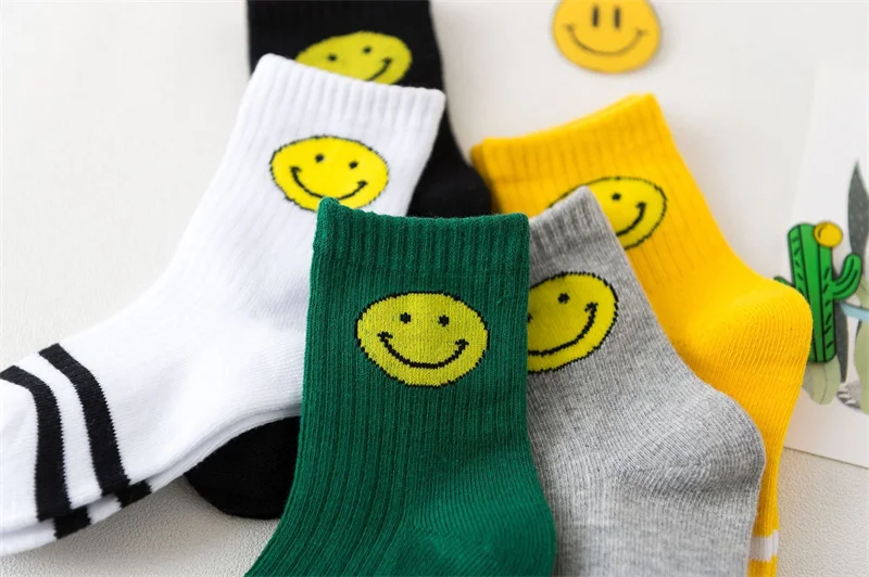 Children Short Socks 5 Pairs / Lot Kids 1-10 Years Smile Face Summer Spring Autumn Cotton Girl Boy Cute Socks Child Clothing 7 Sa5f79a5e034545d5a570efe104595cafa