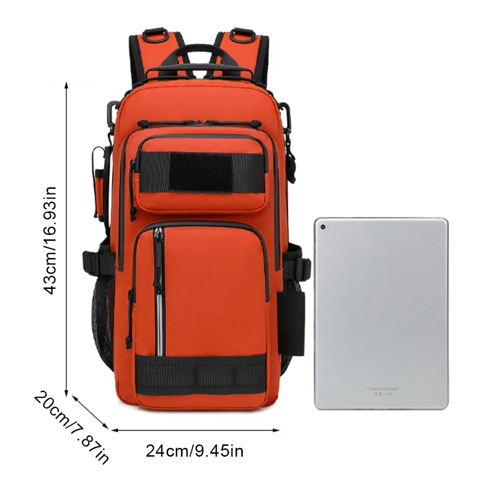 Fishing Backpack with Rod Holder Outdoor Fishing Tackle Backpack Waterproof Outdoor Travel Hiking Camping Shoulder
