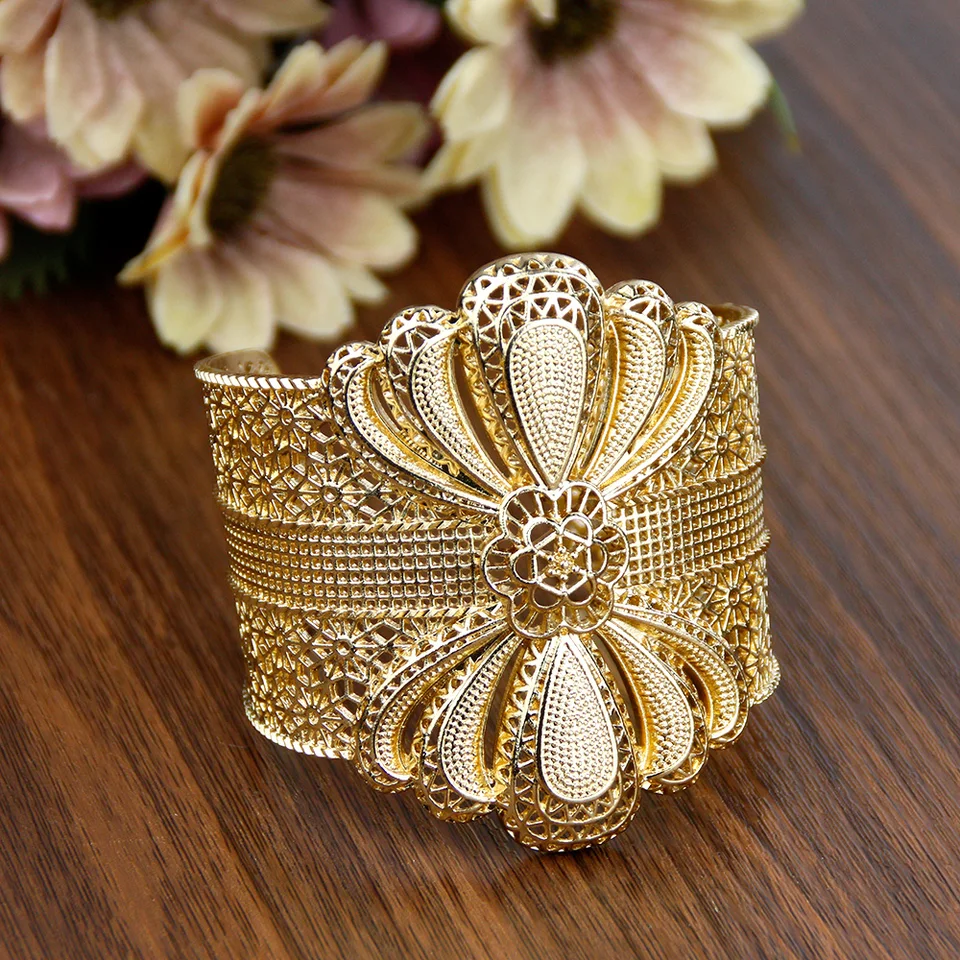 Sunspicems Vintage Algeria Morocco Bangle Cuff Bracelet For Women