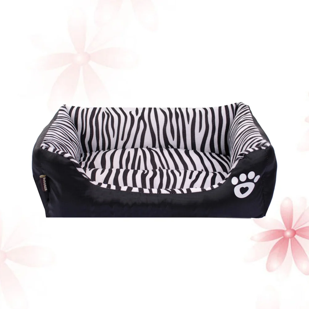 

Zebra Pattern Pet Bed Autumn and Winter Warm Pet Dog Bed Cushion Cosy Cat House Mat Size S