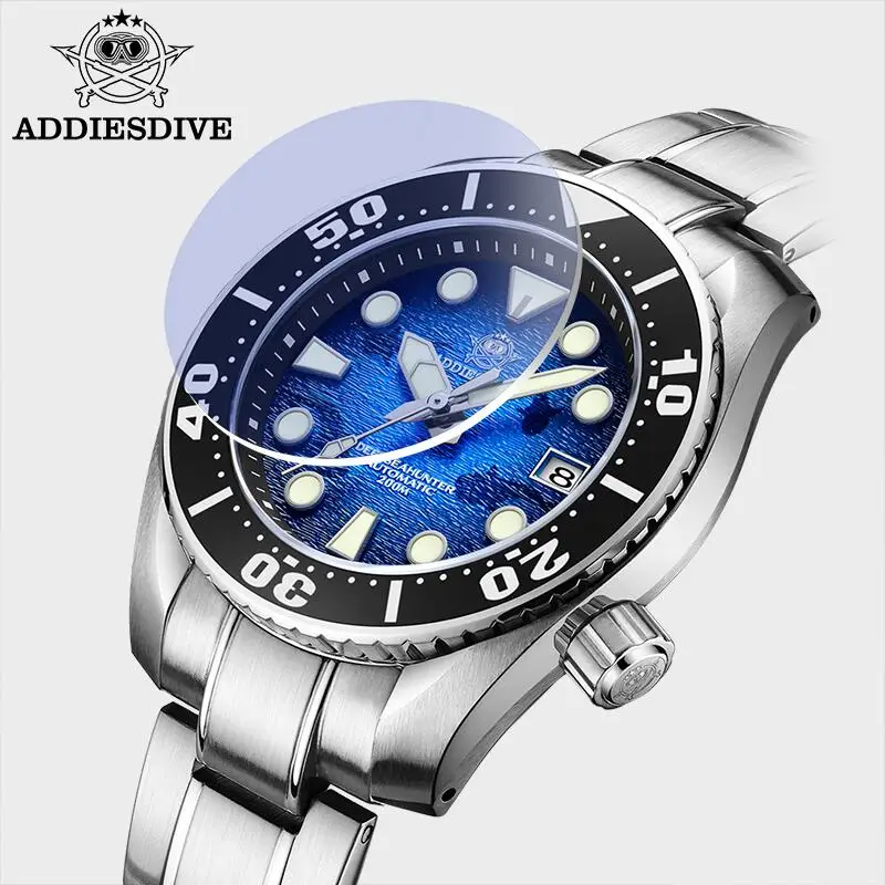 Mechanical Watch ADDIESDIVE Men Automatic Mechanical Watch AD2102 200m Waterproof BGW9 Super luminous relogios masculinos