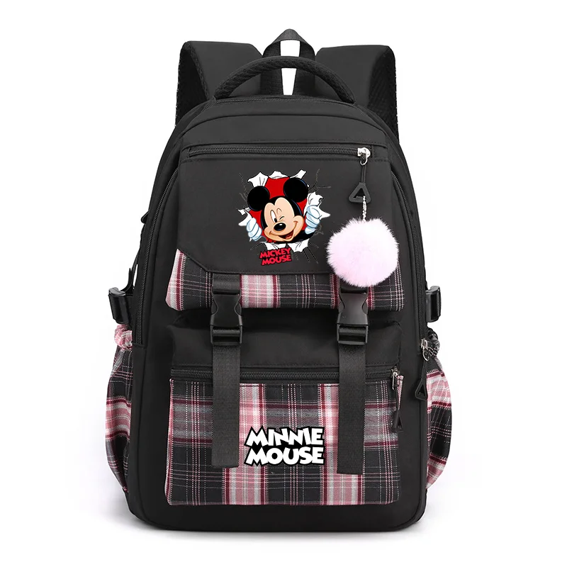 

Disney Mickey Minnie Mouse Fashion Women's Bag Backpack Children Student Teenager Schoolbag Boys Girls Knapsack Travel Rucksack