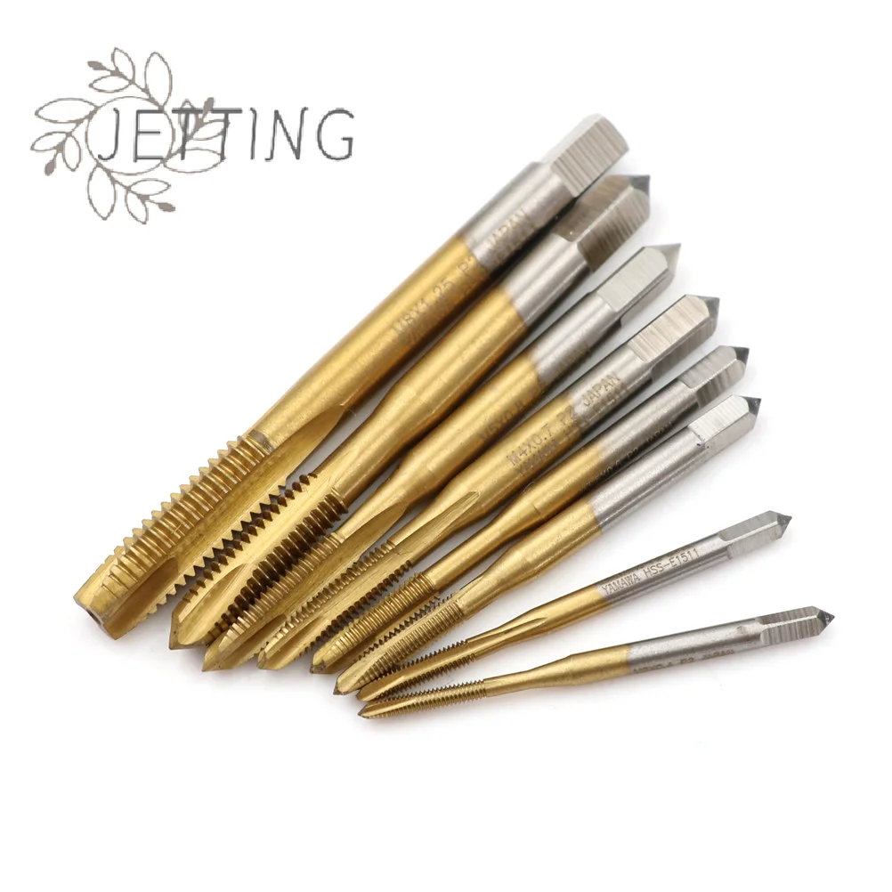 (SMTGDP11)1PC M2/M2.5/M3/M3.5/M4/M5 스파이럴 포인트 HSS 티타늄 머신 우핸드 탭 드릴 나사 플러그 핸들 탭