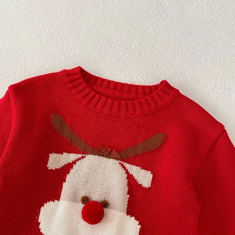 

INS Baby Sweater Xmas Newborn Boy Girl Long Sleeve Deer Pattern Knitted Pullover Jumper Outfits Christmas Gift Party Clothes