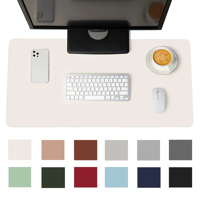 DOBAOJIA Muismat Grote Mousepad XL, Bureaulegger Bureaumat, Bureau Vloeipapier Schrijfblok, Laptop Bureaumat voor kantoor/thuis, PU-leer waterdicht suède antislip 80 x 40 cm (Donkerblauw