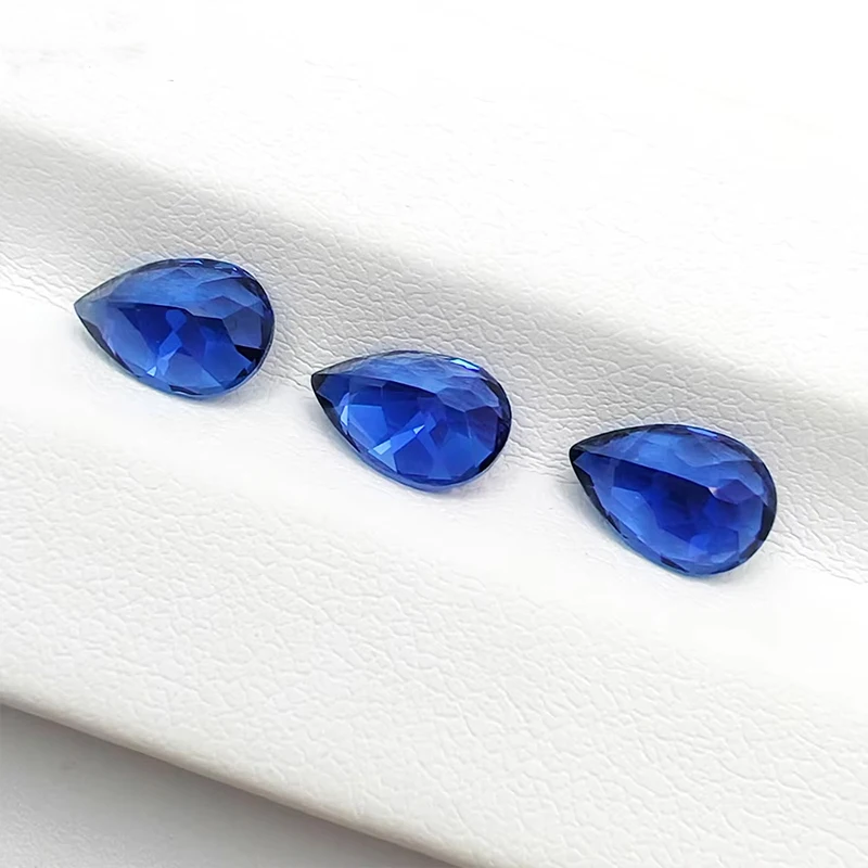 Lab Grown Sapphire Gemstone Pear Shape Royal Blue Loose Gemstones Sapphire For Jewelry Making with AGL Certificate