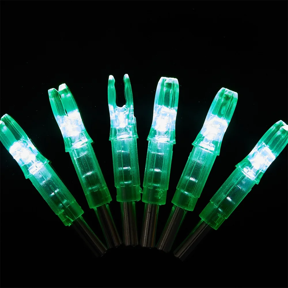 Flèche Légère de 6,2 Mm, Encoche éclairée par LED avec Frappe Automatique, Accessoire de Flèches de Tir à L'arc, Queue D'encoche éclairée, Encoches de