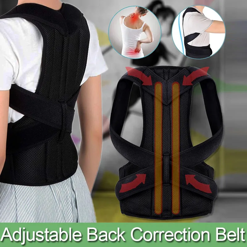 

Adjustable Back Shoulder Posture Corrector Belt Clavicle Spine Support Reshape Your Body Home Office Sport Upper Back Neck Brace