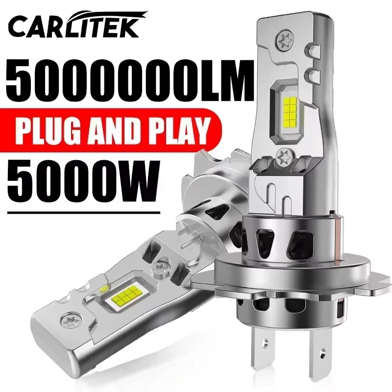 Ampoule LED haute puissance H7 H4, 2 pièces, 5000W, phare Turbo 6500K 5000000LM 12V 24V CSP, meilleure Diode LED H4 approuvée, Mini lampe H7