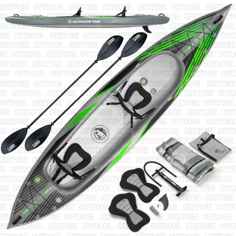 

GeeTone 1 2 Person Inflatable Dropstitch Kayak Fishing Inflatable Kayak PVC Double Layer Folding Paddle Boats PVC China Custom