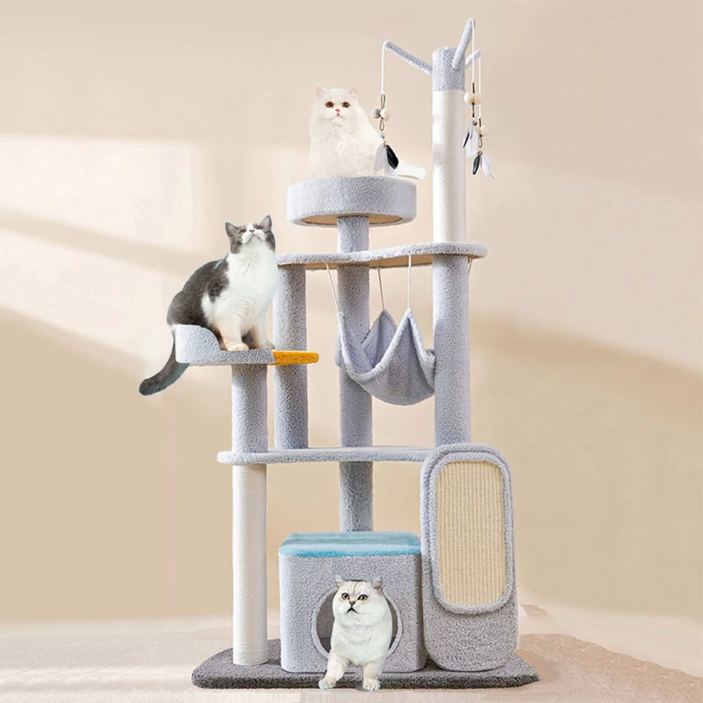 Tanie 140CM  Multi-Level Cat Tree for Cats with Cozy Perches