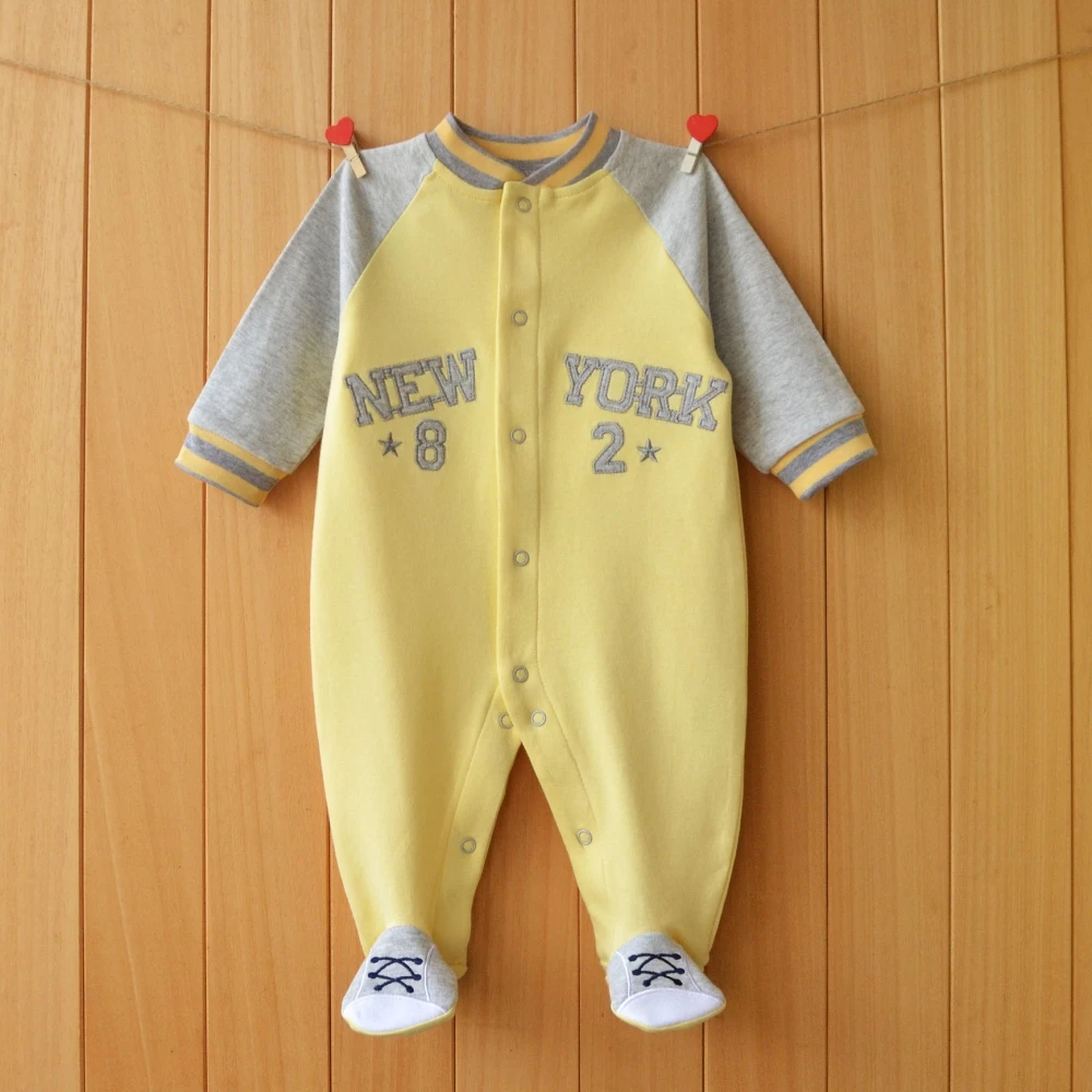 Baby Rompers Spring Autumn Clothes letter embroidery Boy Pajamas Newborn Outfit Sports Jumpsuit Infants Clothing 0 -12 Months