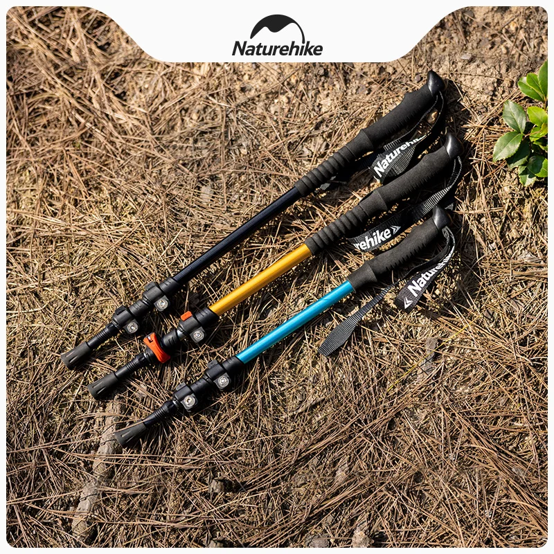 Naturehike-Outdoor Aluminum Alloy Trekking Sticks, Adjustable Canes, Walking Canes, In-Stock