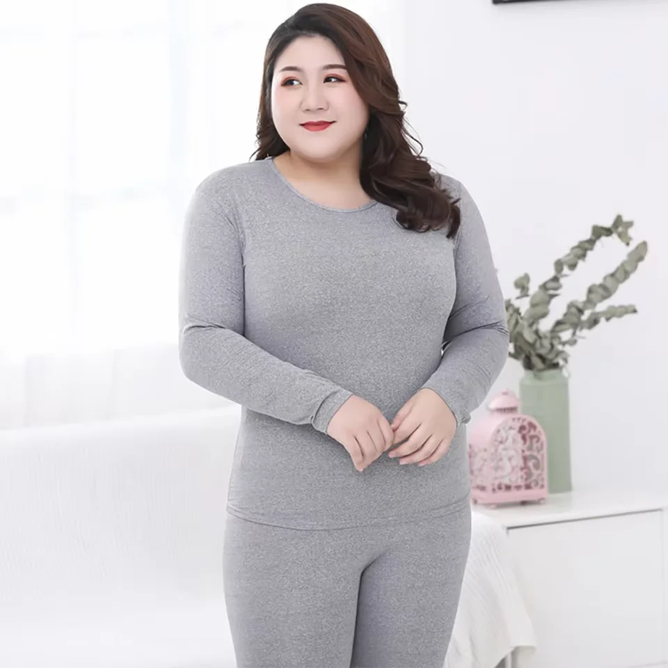 Plus Size Long Johns Thermal Underwear Sets For Ladies Winter Warm Base Layers Undershirt For Cold Weather