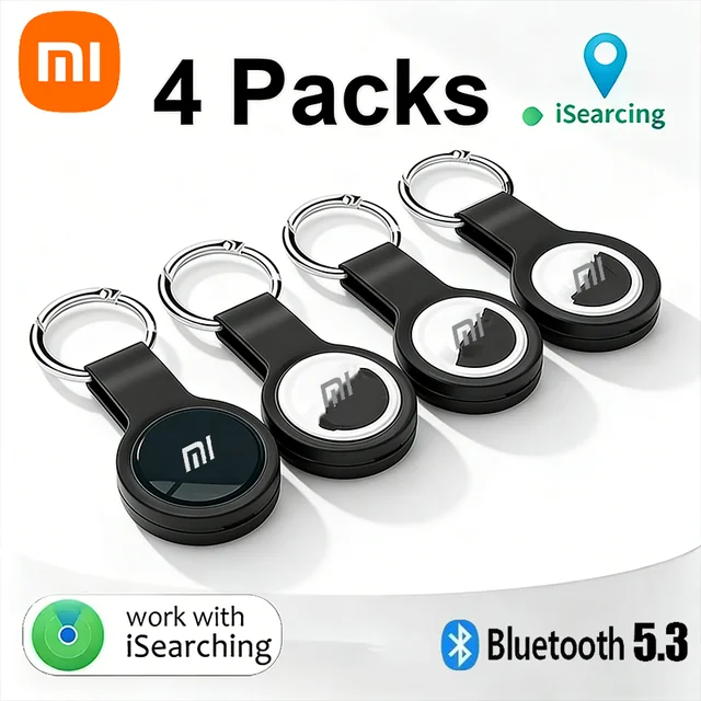 XIAOMI 4 Packs Bluetooth 5.3 Tracker Anti Lost Device Round Pet Kids Bag Wallet Tracking Smart Finder Locator Air Tag Smart Home