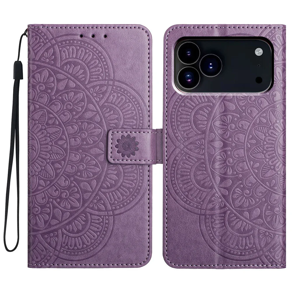 Butterfly Flower Leather Phone Wallet Case with Card Holder and Flip Cover