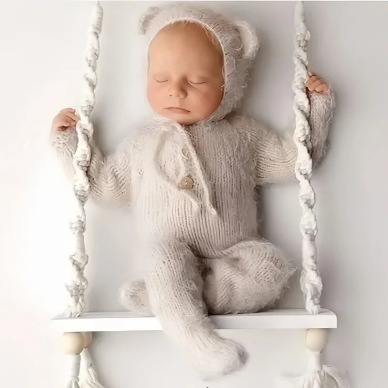 Baby Photography Props Newborn Swing Chair Wooden Furniture Infants Photo Shooting Prop Accessories Baby Photo Props Swings