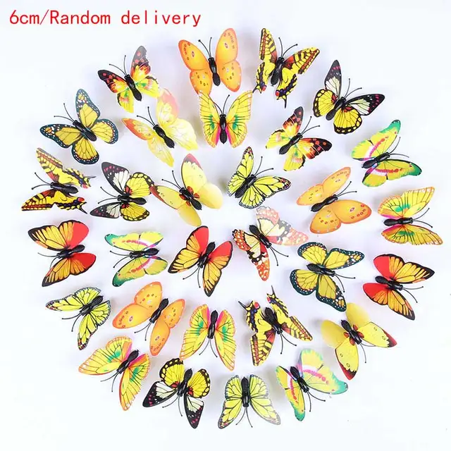 10PCS Fashion Butterfly Hair Clips for Women Girls Wedding Photography Head Clips Hairpin Hairgrips Decoration Hair Accessories 6cm yellow