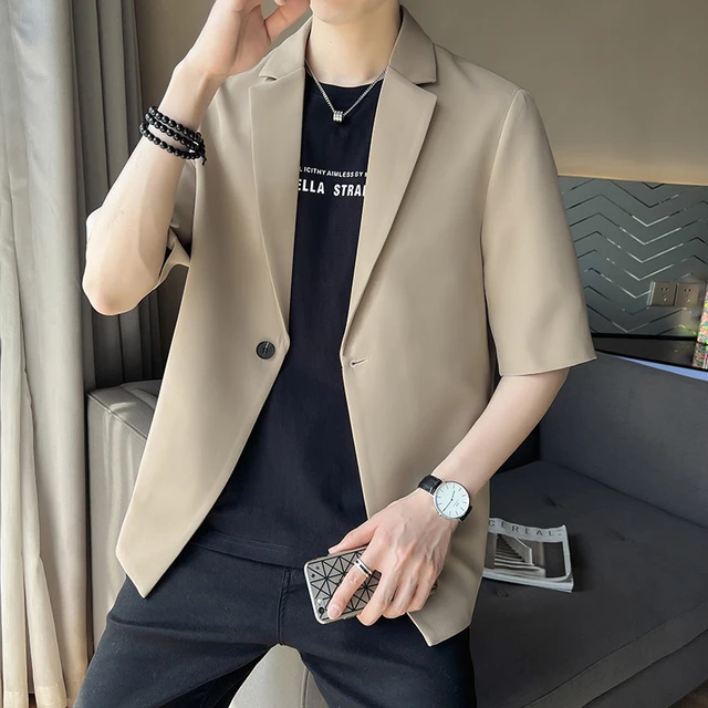 saferido Brown Black Suit Jacket Men Fashion Social Mens Dress Jacket Korean Loose Casual Suit Jacket Mens Office Formal Jacket Coat main image 0
