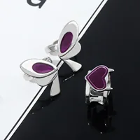 Game VALORANT Clove Cosplay Ring Alloy Opening Adjustable Butterfly Heart Rings Jewelry Accessories Prop 1