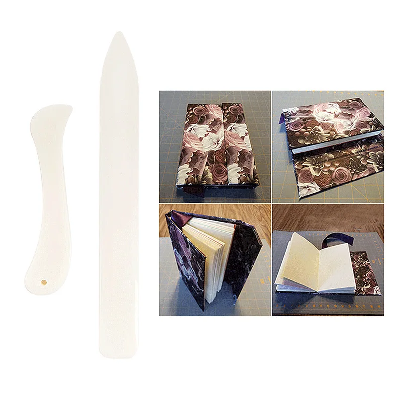 Paper Creaser Tool 2pcs/lot Plastic Bone Folder Creaser Scoring DIY Bookbinding Leather Crafts Card Making Folding Paper Handmade Burnishing Tools