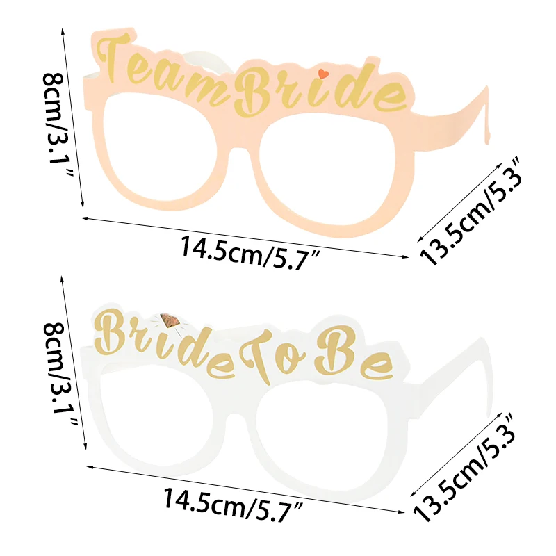 Description Picture 6 of item10/20pcs team bride paper glasses bride to be bridal shower Hens Bachelorette Party Wedding Decoration Supplies photobooth props