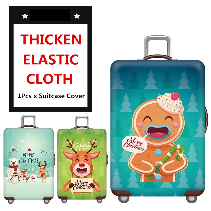 

27-29inch Cartoon Animal Astronaut/Santa Claus/Snowman Luggage Cover Thicker Travel Suitcase Protective SheathTrunk Case Supplie