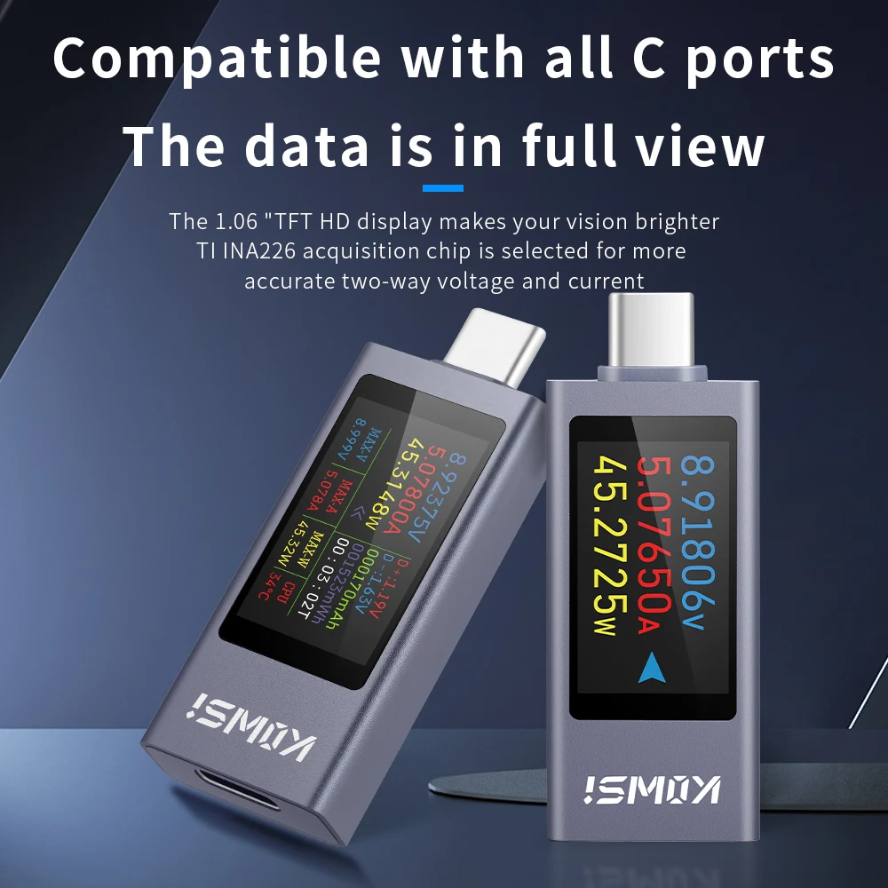 KWS-2303C Multifunctional Digital Display Type-C Tester 4-30V 0-12A