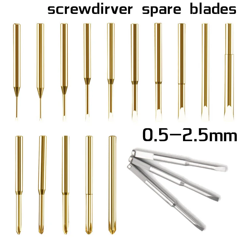 Replacement Spare Screwdriver Blades For 0.5mm to 2.5mm Flat Cross