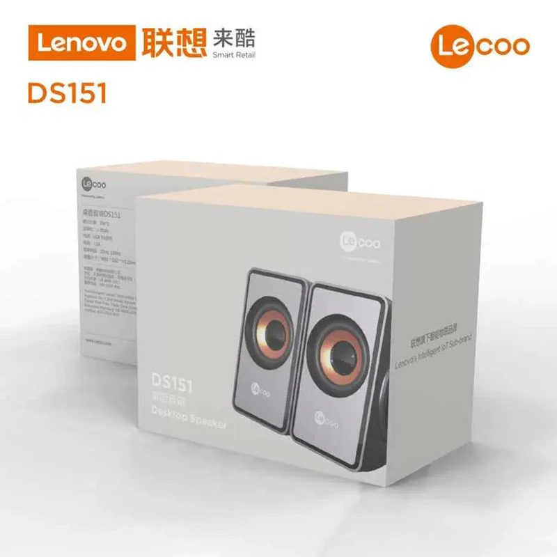 Lenovo M550/ Lecoo DS151 Audio Computer Desktop Speaker 4D Sound Dual Speaker Dual Diaphragms Subwoofer Wired USB Multimedia