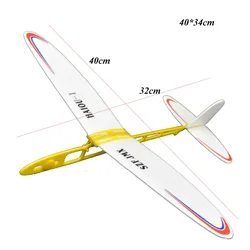 DIY Hand - Thrown Flying Glider Planes - Adjustable Center with Elastic Rubber Band Power, Random Color, Assembly Kit (40 - 34cm)