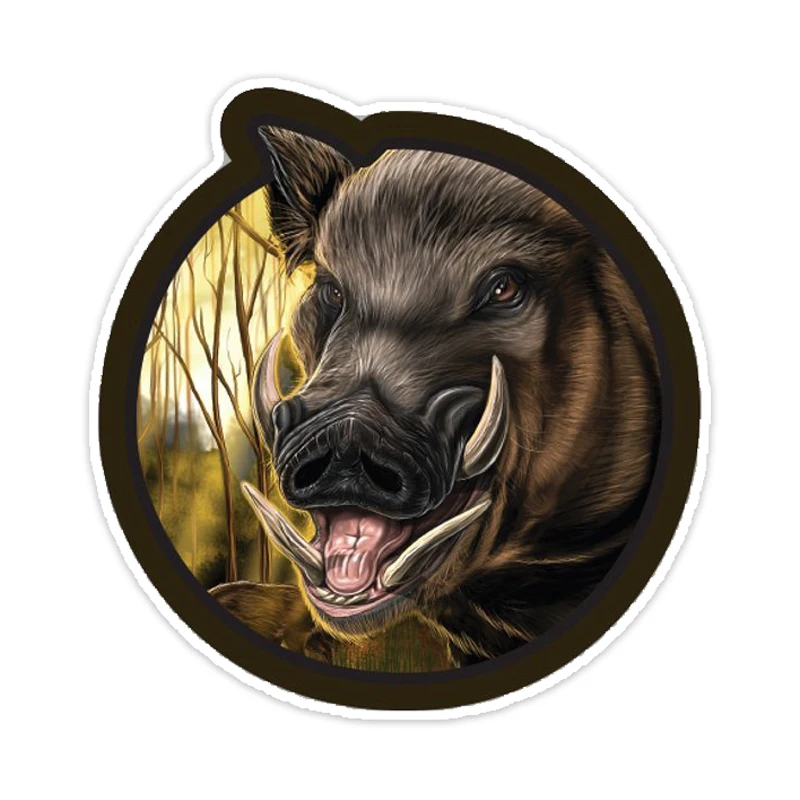

10915 # дикий кабан, охота, Виниловая наклейка для автомобиля, водонепроницаемые наклейки, наклейки для автомобиля, аксессуары для автомобиля