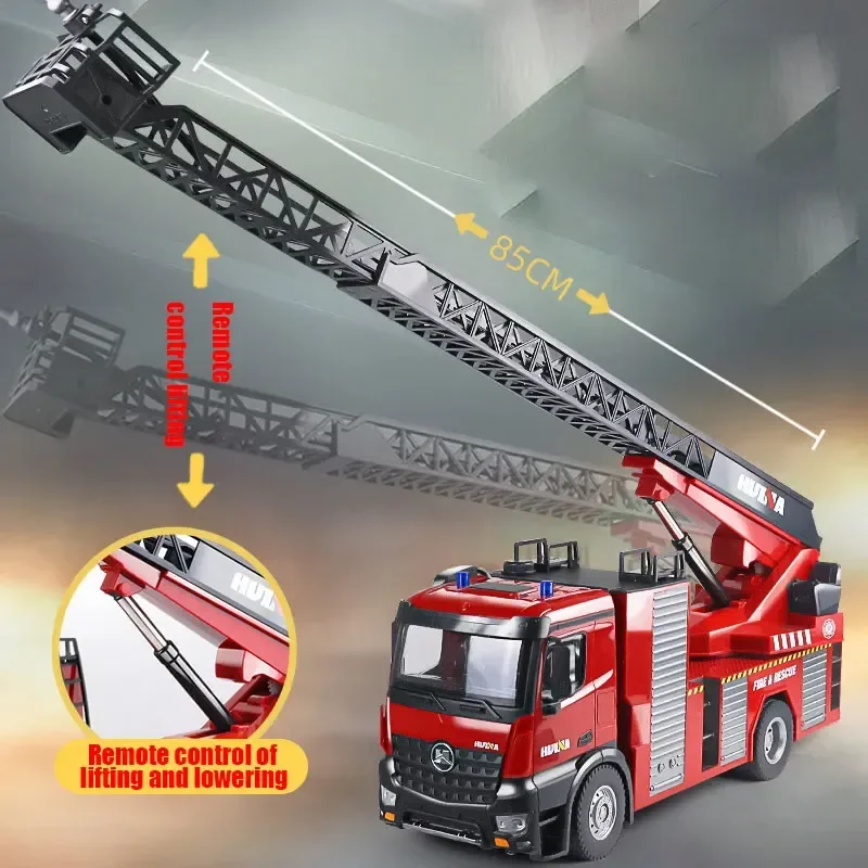 22-Channel Large-Scale Engineering Vehicle 1:14 Full-Scale Remote Control Toy Car Simulation Fire Truck Can Spray Water Toys. 3