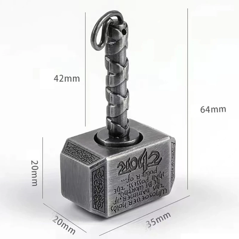 Wiitin Thors Battle Hammer Fidget Hand Spinner Metal The Mighty Mjolnir Fingertip Keychain Toy Stress Relief Toys For Kids Gifts 6