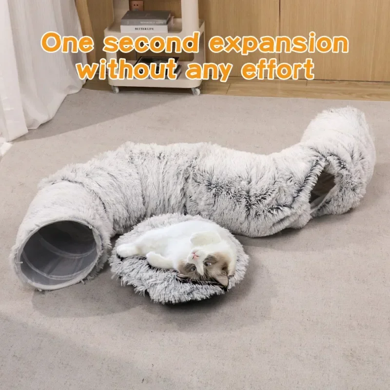 Plush Cat Nest, Pet Cat Passage, Tunnel Toys Suitable for Pet Cats and Dogs, Foldable and Detachable Cat Nest for Cleaning