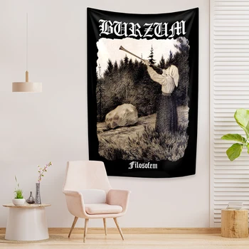 Black Metal Filosofem Tapestry Burzums Band Rock Music Prints Wall Hanging Bedroom Background Home Decor Concert Banner 1